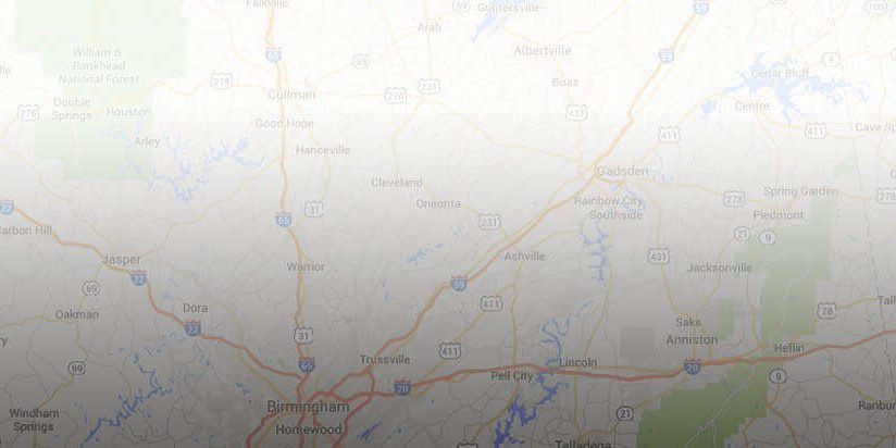 A map showing parts of central and eastern Tennessee, including cities like Knoxville, Cookeville, and Chattanooga, with highways and roads labeled—ideal for those traveling from a Family Dentist Dalton GA office.