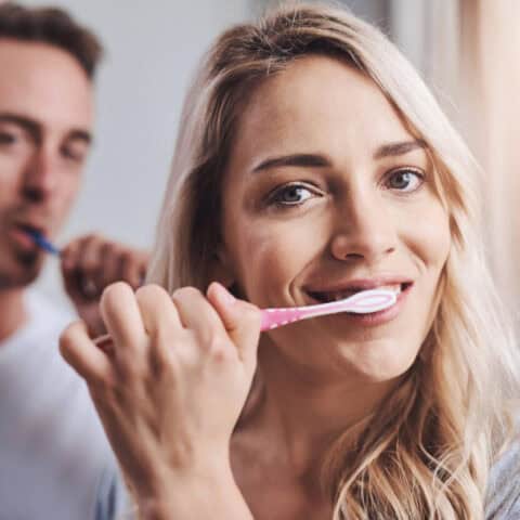 brushing before receiving Gentle Dental Care for Families