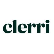 The word "clerri" is displayed in bold, dark green lowercase letters on a white background.